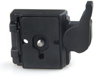📷 konsait black camera 323 quick release plate with special adapter (200pl-14) for manfrotto 323: upgraded version logo