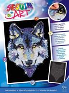 🐺 sequin art blue wolf: sparkling picture kit for creative crafts – adults & kids logo