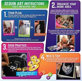 img 1 attached to 🐺 Sequin Art Blue Wolf: Sparkling Picture Kit for Creative Crafts – Adults & Kids