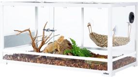 img 4 attached to 🦎 OIIBO 50 Gallon Reptile Terrarium: Spacious 36"x18"x18" White Knock Down Glass Tank with Sliding Door and Safe Lock for Reptiles, Amphibians, and Small Animals