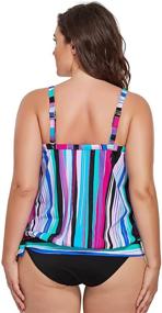 img 1 attached to Stylish and Comfortable: FULLFITALL Women's Plus Size Tankini Swimsuits for Women - Perfect Fit Two Piece Bathing Suits with Tankini Top and Shorts