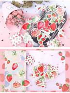 adorable strawberry stickers: 50pcs for stationery, scrapbooking, diy planner, laptop decoration, & more! logo