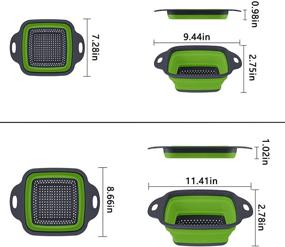 img 3 attached to Qimh Collapsible Colander Set of 3 - 4 Quart, 2 Quart, 6 Quart Over the Sink Colander - Food-Grade Sturdy Plastic Base - Space-saving Silicone Kitchen Foldable Food Strainer