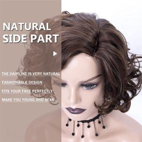 img 1 attached to 👩 Stylish Mixed Brown Big Curly Bob Synthetic Wig for Black Women