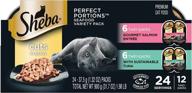 🐱 sheba perfect portions cuts in gravy multipack salmon & tuna wet cat food - 12 twin packs, 2.64 oz. each логотип