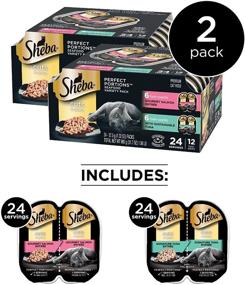 img 1 attached to 🐱 Sheba Perfect Portions Cuts in Gravy Multipack Salmon & Tuna Wet Cat Food - 12 Twin Packs, 2.64 oz. Each