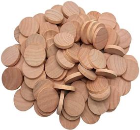 img 4 attached to 🌲 200 Pack of AxeSickle 1 Inch Unfinished Natural Wood Slices - Perfect for Arts & Crafts, Games, and Ornaments