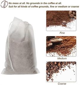 img 1 attached to ☕️ Convenient 50pcs No Mess Cold Brew Bags: 4x6 Inch Disposable Coffee Filter Bag Perfect for Iced Coffee, Hot Tea, Herb, and Spice - Fine Mesh Brewing with Drawstring Pouches