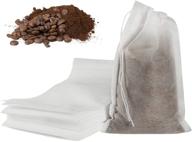 ☕️ convenient 50pcs no mess cold brew bags: 4x6 inch disposable coffee filter bag perfect for iced coffee, hot tea, herb, and spice - fine mesh brewing with drawstring pouches logo