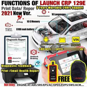 img 2 attached to 🔧 2021 Elite Ver OBD2 Scanner CRP129E - Engine/ABS/SRS/TCM Scan Tool with Oil Lamp/EPB/TPMS/SAS/Throttle Body Reset, Android 7.0, Wi-Fi Free Update, Auto VIN, Auto Report Printing, 5-Year Warranty - includes EL-50448 (Gift)