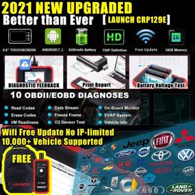 img 1 attached to 🔧 2021 Elite Ver OBD2 Scanner CRP129E - Engine/ABS/SRS/TCM Scan Tool with Oil Lamp/EPB/TPMS/SAS/Throttle Body Reset, Android 7.0, Wi-Fi Free Update, Auto VIN, Auto Report Printing, 5-Year Warranty - includes EL-50448 (Gift)
