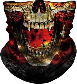 img 4 attached to 🏍️ NTBOKW Neck Gaiter Face Mask for Men and Women - Tube Scarf Mask for Sun, Wind, Dust Protection - Ideal for Rave, Motorcycle Riding, Biker, Fishing, Hunting, Festival - Outdoor Summer Seamless Bandana with Thin 3D Skull Flag Camo Design