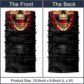 img 2 attached to 🏍️ NTBOKW Neck Gaiter Face Mask for Men and Women - Tube Scarf Mask for Sun, Wind, Dust Protection - Ideal for Rave, Motorcycle Riding, Biker, Fishing, Hunting, Festival - Outdoor Summer Seamless Bandana with Thin 3D Skull Flag Camo Design