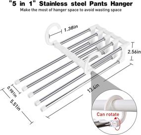 img 1 attached to 🧥 Smart Closet Organizer: Magic Space-Saving Pants Hangers with Non-Slip Design, 5-Layer Cascading Hanger System, Ideal for Jeans, Scarves, and Trousers - Premium Wardrobe Organizer (4 Pack)