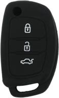 segaden silicone cover protector case for hyundai 3 button flip remote key fob cv9102 black logo