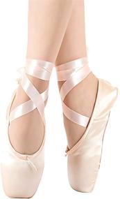 img 3 attached to TXJ Sports Pink Point Ballet Shoes - Perfect for Girls and Women, Includes Ribbon and Toe Pads