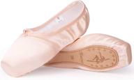 txj sports pink point ballet shoes - perfect for girls and women, includes ribbon and toe pads logo