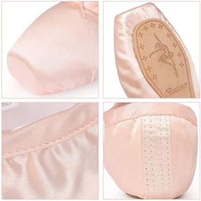 img 1 attached to TXJ Sports Pink Point Ballet Shoes - Perfect for Girls and Women, Includes Ribbon and Toe Pads