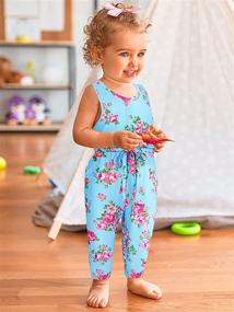 img 2 attached to 🌺 Colorful Floral Mermaid Romper with Drawstring & Pockets for Girls (2-9 Years)