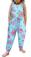 🌺 цветной цветочный комбинезон русалки с кулисой и карманами для девочек (2-9 лет) логотип