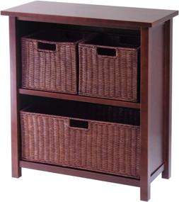img 4 attached to 🏬 Winsome Milan Walnut Storage/Organization - Set of 2 Small Units