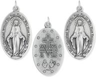 catholic miraculous pendant silver finish logo
