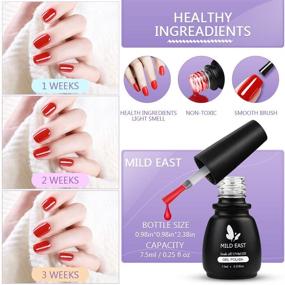 img 1 attached to 💅 Vibrant Rainbow Gel Nail Polish Kit with Acrylic Powder - MILD EAST 6 Colors, Glossy/Matte Nail Polish - Perfect Gift Set for Women