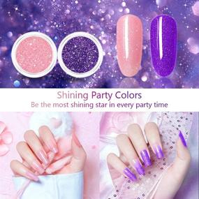 img 2 attached to 💅 Vibrant Rainbow Gel Nail Polish Kit with Acrylic Powder - MILD EAST 6 Colors, Glossy/Matte Nail Polish - Perfect Gift Set for Women