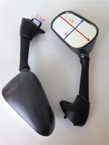 img 1 attached to 🔍 Carbon Fiber OEM Replacement Mirrors XKH - Compatible with Yamaha YZF-R6 R6 2001 2002 [B00Y7CCV7C]