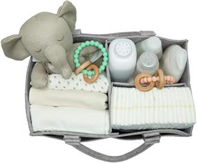 img 3 attached to 👶 Extra Large Diaper Caddy Organizer by Babynma - Portable Storage for Baby and Toddler Items - Conveniently Holds Diapers, Wipes, Clothing, Burp Cloths, Toys, Bottles - Ideal for Nursery, Bedroom, Living Room, Car - Perfect Baby Shower and Registry Gift - Grey