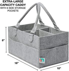 img 2 attached to 👶 Extra Large Diaper Caddy Organizer by Babynma - Portable Storage for Baby and Toddler Items - Conveniently Holds Diapers, Wipes, Clothing, Burp Cloths, Toys, Bottles - Ideal for Nursery, Bedroom, Living Room, Car - Perfect Baby Shower and Registry Gift - Grey