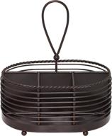 🍽️ mikasa antique black 10" rope metal tabletop flatware and napkin picnic caddy логотип