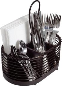 img 1 attached to 🍽️ Mikasa Antique Black 10" Rope Metal Tabletop Flatware and Napkin Picnic Caddy