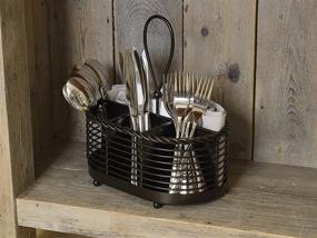 img 3 attached to 🍽️ Mikasa Antique Black 10" Rope Metal Tabletop Flatware and Napkin Picnic Caddy