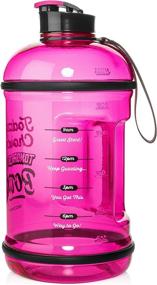 img 1 attached to 💧 H2OCOACH Half Gallon Sports Water Bottle: Motivational 2.5L with Time Marker, Reusable BPA Free Jug (84oz)