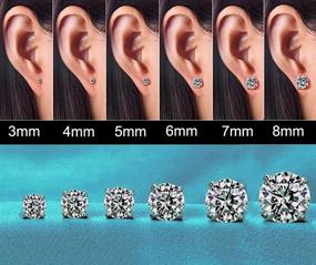 img 2 attached to 💎 Sterling Silver Ball Stud Earrings Set - 3 Pairs for Women with Tiny Pearl and Cubic Zirconia Options - Ideal Earring Sets for Teenage Girls