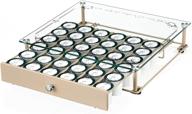 ☕️ premium tempered glass top coffee pod holder - organize and store 36 k cup coffee pods with sleek 14 × 13 × 3in drawer for coffee shops, offices, and kitchens логотип