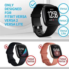 img 3 attached to 📲 Neitooh 4 набора совместимых ремешков для Fitbit Versa/Versa 2/Fitbit Versa Lite - Классический силиконовый спортивный ремешок на замену, предназначенный для женщин и мужчин, для умных часов Fitbit Versa.
