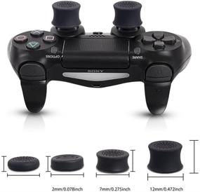 img 2 attached to 🎮 Enhance Your Gaming Experience with PS4 FPS Games Accessories Kit: Anti Slip Silicon Analog Stick Thumb Grips Set with Trigger Extensions (Black) for Playstation 4 / Slim/Pro Controller