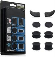 🎮 enhance your gaming experience with ps4 fps games accessories kit: anti slip silicon analog stick thumb grips set with trigger extensions (black) for playstation 4 / slim/pro controller логотип