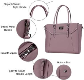 img 2 attached to 💜 MOSISO Purple Laptop Tote Bag for Women - 17 Inch with Shockproof Compartment