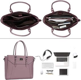 img 3 attached to 💜 MOSISO Purple Laptop Tote Bag for Women - 17 Inch with Shockproof Compartment