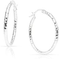 💍 solidsilver- sterling silver lightweight click-top hoop earrings with high polish and textured diamond cut - available in sizes 15-70mm logo