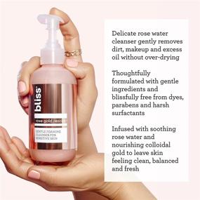 img 3 attached to Bliss Rose Gold Rescue Cleanser - Gentle Foaming Face Wash with Soothing Rose Flower Water & Willow Bark - For Sensitive Skin - Clean, Cruelty-Free, Paraben-Free - 6.4 oz