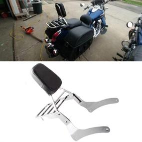 img 2 attached to 👌 Улучшите свой Kawasaki Vulcan 900 с удобной кожаной спинкой сиси-баром и подушкой для багажника (хром) - подходит для VN900 1996-2018