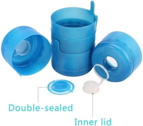 img 1 attached to 🔝 Pack of 5 Non-Spill Water Jug Cap Replacements for 3 &amp; 5 Gallon Bottles - Anti-Splash, Peel-Off Design