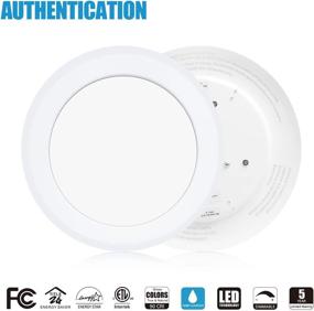 img 2 attached to 💡 ECOELER 6 Inch LED Low Profile Surface Mount Disk Light, Aluminum Baffle Trim, 15W Ultra Thin Modern Fixture Lighting, 5000K Daylight, 1100lm, Suitable for 4/6 Junction Box, Energy Star & ETL Listed