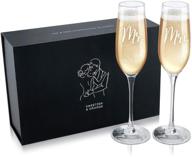 sophisticated sweetzer & orange mr and mrs champagne glasses for memorable wedding celebrations logo