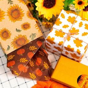 img 1 attached to 🍁 Whaline Autumn Harvest Tissue Paper: Maple Leaves & Pumpkins Wrap for Thanksgiving, Wedding & Birthday Gift Bags