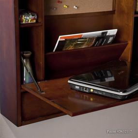 img 3 attached to 💻 SEI Furniture Wall-Mountable Laptop Desk with Folding Design in Mahogany Finish